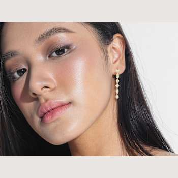 Rachel Zoe CZ Mixed Shape Bezel Dangle Earrings in 14K Gold Over
Sterling Silver