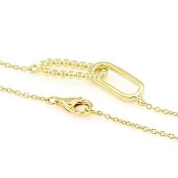 Delicate Oval Link CZ Pendant Necklace In 18K Gold Over Sterling Silver
