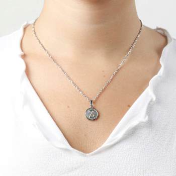 Initial I Charm Pendant Necklace In Silver-Tone