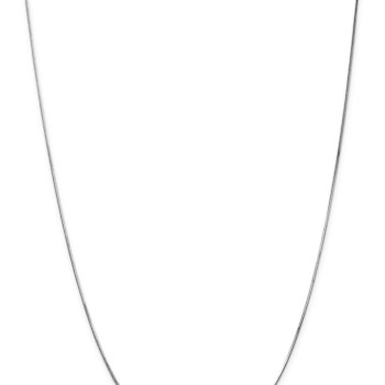 Rhodium Over 14k White Gold 0.8mm Solid Octagonal Snake 18 Inch Chain