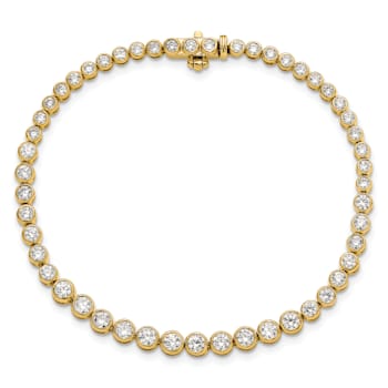 14K Yellow Gold Lab Grown Diamond Bezel Set Tennis Bracelet