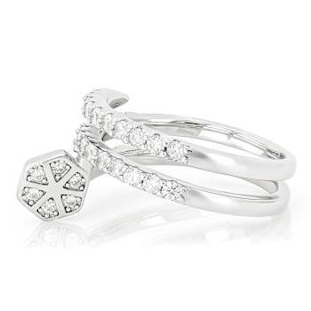 CZ Wrap Ring In Sterling Silver