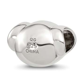 Sterling Silver Enamel Koala Bear Face Bead