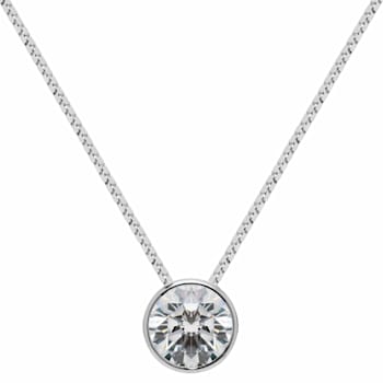 White Cubic Zirconia 14k White Gold Pendant With Chain 1.50ctw