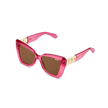 Quay Chain Reaction Pink Frame / Brown Lenses Sunglasses