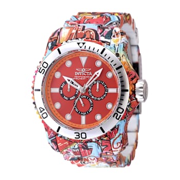 Invicta Pro Diver 48.8mm Red Dial Multi-color Stainless Steel
Chronograph Quartz Watch