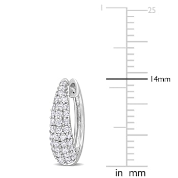 0.40ctw Created Moissanite Hoop Earrings in Sterling Silver