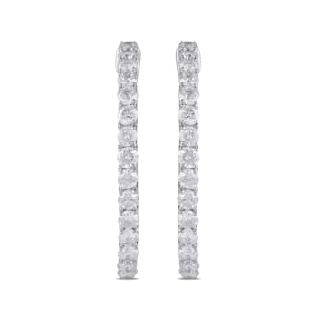 White Diamond H-I I1 Platinum Hoop Earrings 2.00ctw