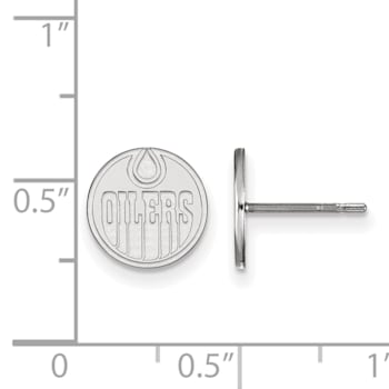 Rhodium Over Sterling Silver NHL Edmonton Oilers LogoArt Extra Small
Post Earrings