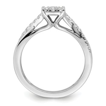 Rhodium Over 14K White Gold Lab Grown Diamond VS/SI GH, Cluster Ring 0.511ctw