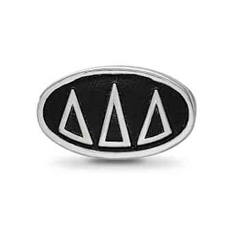 Sterling Silver LogoArt Delta Delta Delta Oval Greek Letters Bead