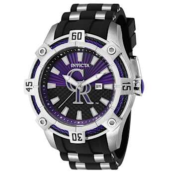Invicta MLB 52mm Purple, Black Dial Silicone, Stainless Steel Band
Quartz Watch
