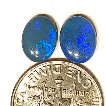 Opal on Ironstone 9x7mm Oval Doublet Set of 2 2.94ctw