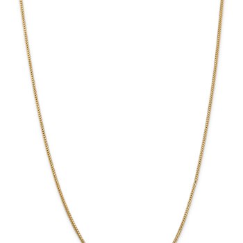 14k Yellow Gold 1.3mm Solid Franco 16 Inch Chain