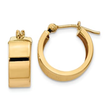 14k Yellow Gold Polished 3/8" Hoop Earrings