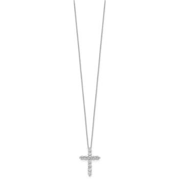10K White Gold Lab Grown Diamond VS/SI GH, Cross Chain SIide Pendant
with chain Necklace