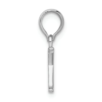 Sterling Silver Polished Block Initial -K- Pendant