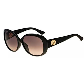 Gucci Black Frame with "GG" Logo / Black Lens Sunglasses