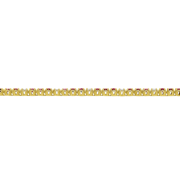 3.09ctw Ruby and Diamond Bracelet in 14k Yellow Gold