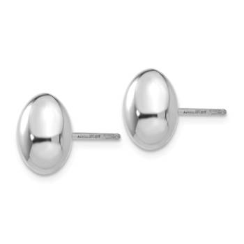 Rhodium Over 14k White Gold Polished 10mm Stud Earrings
