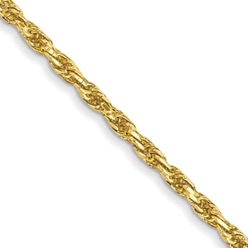 10k Yellow Gold 1.3mm Diamond-Cut Rope Link Bracelet