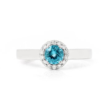 Paraiba Blue Apatite and Lab Grown Diamond Accent Ring Rhodium Over
Sterling Silver 0.69ctw