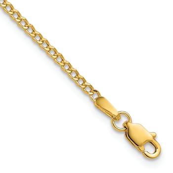 14k Yellow Gold 1.85mm Curb Link 26 Inch Chain