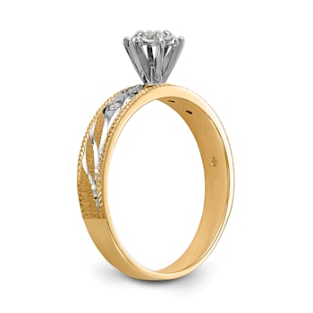 14K Yellow Gold AA Quality Engagement Ring 0.09ctw