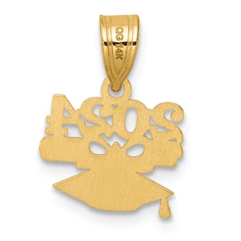14K Yellow Gold Graduation Cap and Diploma 2024 Charm