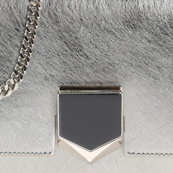 Jimmy Choo Metallic Silver Lockett Crossbody Shoulder Bag