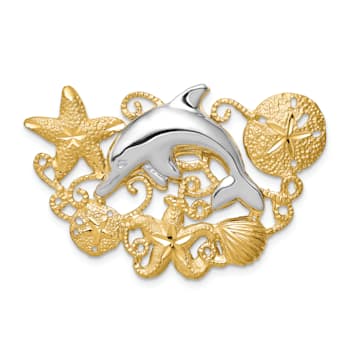 14k Yellow Gold and 14k White Gold Textured Sea Life Fits 5mm To 6mm
Slide Pendant