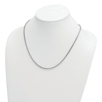 Rhodium Over Sterling Silver Polished 2.1mm Franco 20 Inch Chain