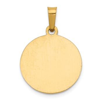 14K Yellow Gold Polished and Satin St Gerard Medal Hollow Pendant
