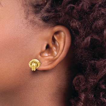 14k Yellow Gold 7mm Love Knot Stud Earrings