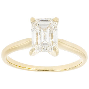 Lab-Grown Diamond Emerald-Cut Solitaire Ring In 14K Gold 2.00ct