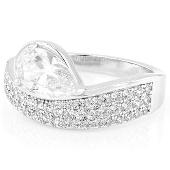 CZ Bypass Ring In Sterling Silver 2.86ctw