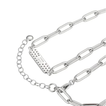 White Cubic Zirconia Platineve® Paperclip Necklace 1.24ctw