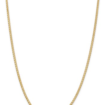 14k Yellow Gold 2.8mm Solid Flat Wheat 24 Inch Chain