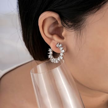White Cubic Zirconia Platinum Over Sterling Silver Earrings 8.37ctw
