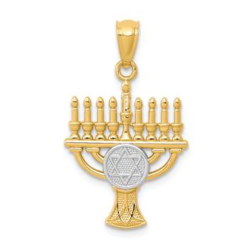 14k Two-tone Gold Menorah Pendant