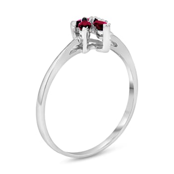 0.28ctw Ruby and Diamond Ring in 14k White Gold