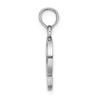 Rhodium Over 14k White Gold Polished Block Letter Q Initial Pendant