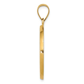 14k Yellow Gold Polished and Satin St. Benedict Reversible Medal Pendant