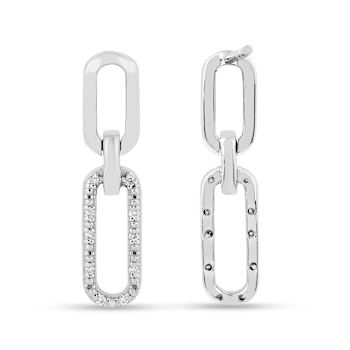 Rhodium Over Sterling Silver Lab Grown Diamond VS Drop Earrings