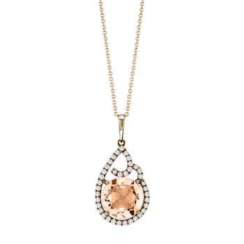 3.43ctw Morganite and Diamond Pendant in 14k Rose Gold