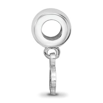 Sterling Silver Rhodium-plated LogoArt Texas State University XS Dangle Bead