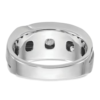 Rhodium Over 10K White Gold with Black Rhodium Men's Polished and Satin
A Diamond Ring 1.01ctw