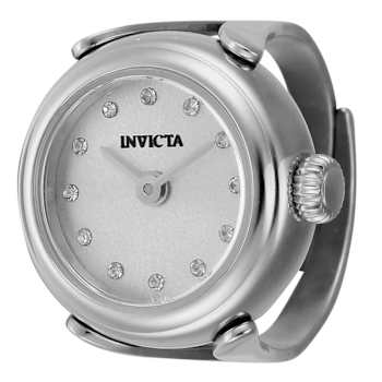 Invicta Women's Angel Mini 17.5mm Quartz Stainless Steel White Dial Ring Watch