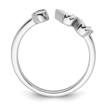 Rhodium Over 14K White Gold Lab Grown Diamond VS/SI GH, Initial W
Adjustable Ring
