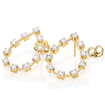 Graceful Lab-Grown Diamond Drop Earrings 1.60ctw In 14K Over Sterling Silver